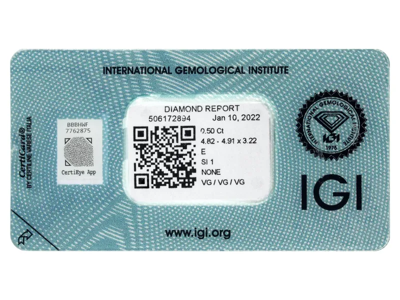 0.5 Carat SI1 E Natural Round Diamond: 0.5 Carat SI1 E Natural Round Diamond