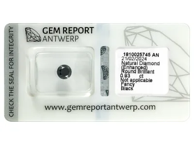 0.93 Carat Black Natural Round Diamond