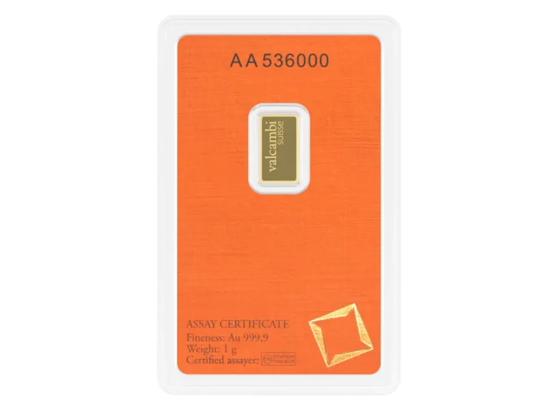 Valcambi Gold Bar 1 g.: 1 g. Investment gold bar Valcambi