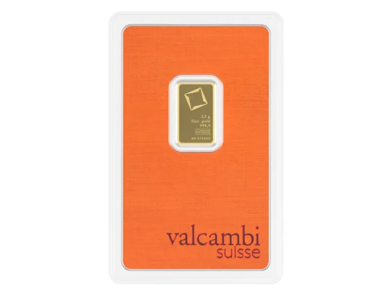 Valcambi Gold Bar 2.5 g.: 2.5 g. Investment gold bar Valcambi