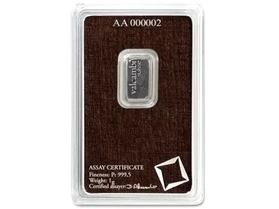 1 g Platinum Bar Valcambi