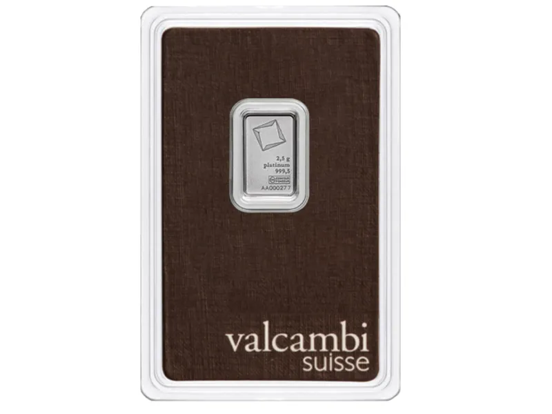 2.5 g Platinum Bar Valcambi: 2.5 g Platinum Bar Valcambi